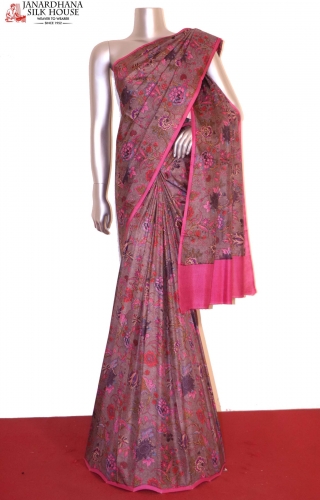 Floral Exclusive Pure Printed Silk Saree